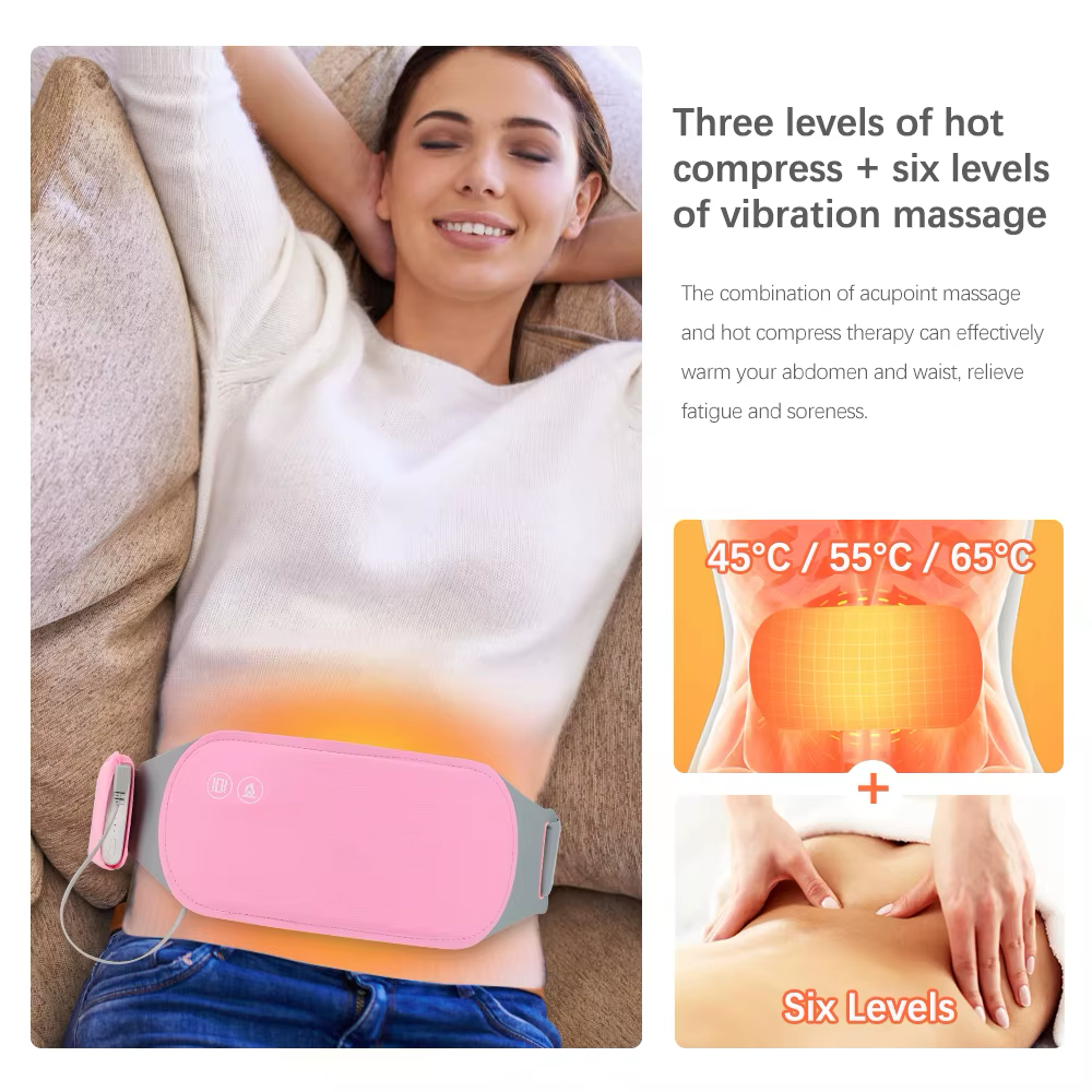 Electric Period Cramp Massager Vibrator Heating Pad